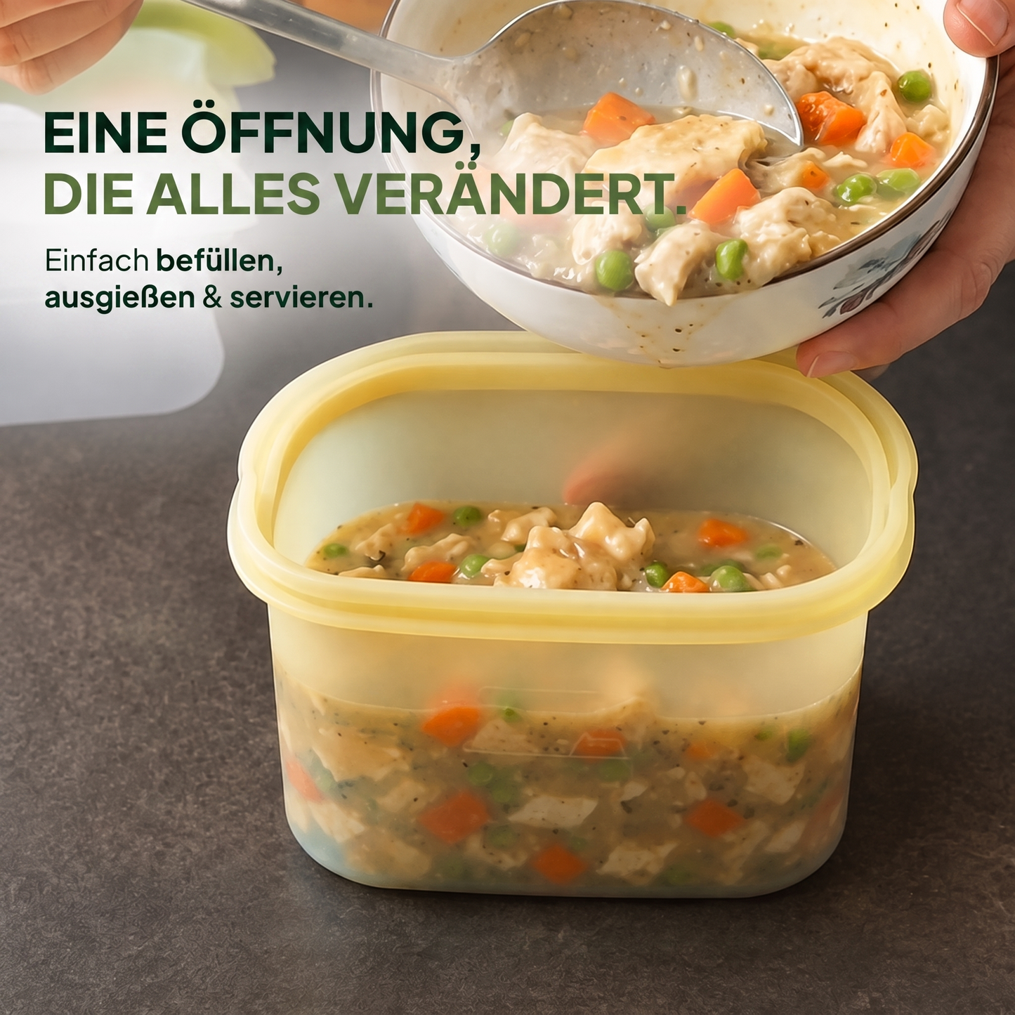 FreshBowl (1 Liter) – Der flexible Silikonbehälter für Ihren Alltag